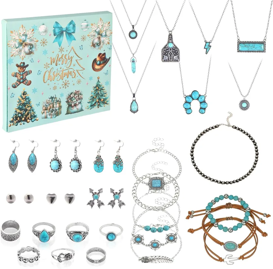 13. Bohemian 24-Day Jewelry Advent Calendar (30 Pieces)