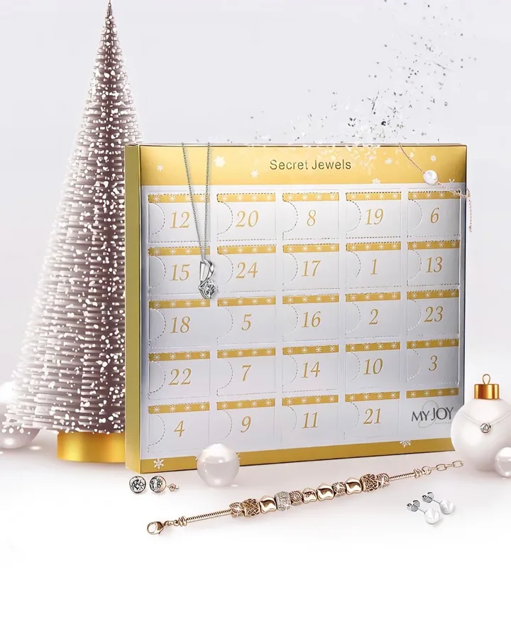 6. Silver & Rose Gold 24-Surprise Jewelry Advent Calendar