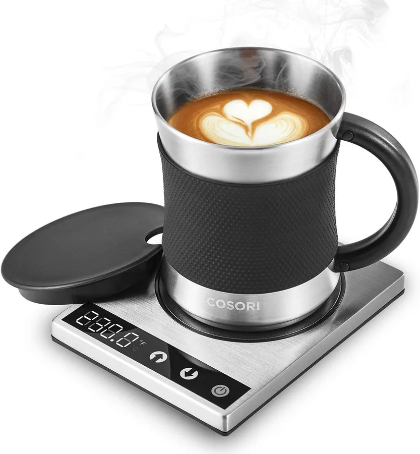 4. COSORI Coffee Mug Warmer & Mug Set