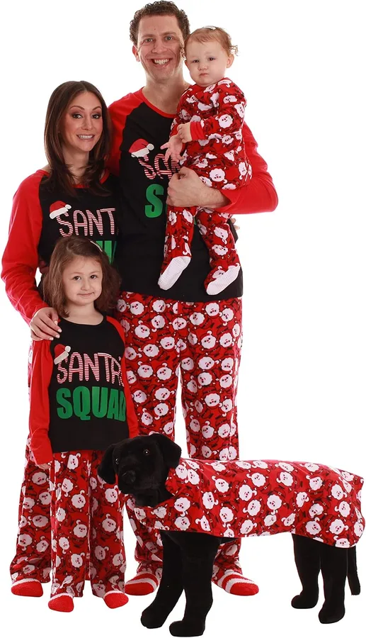 #followme Santa's Squad Family and Dog Pajamas