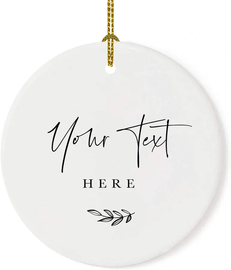18. Andaz Press Fully Personalized Round Ceramic Ornament (Your Text)