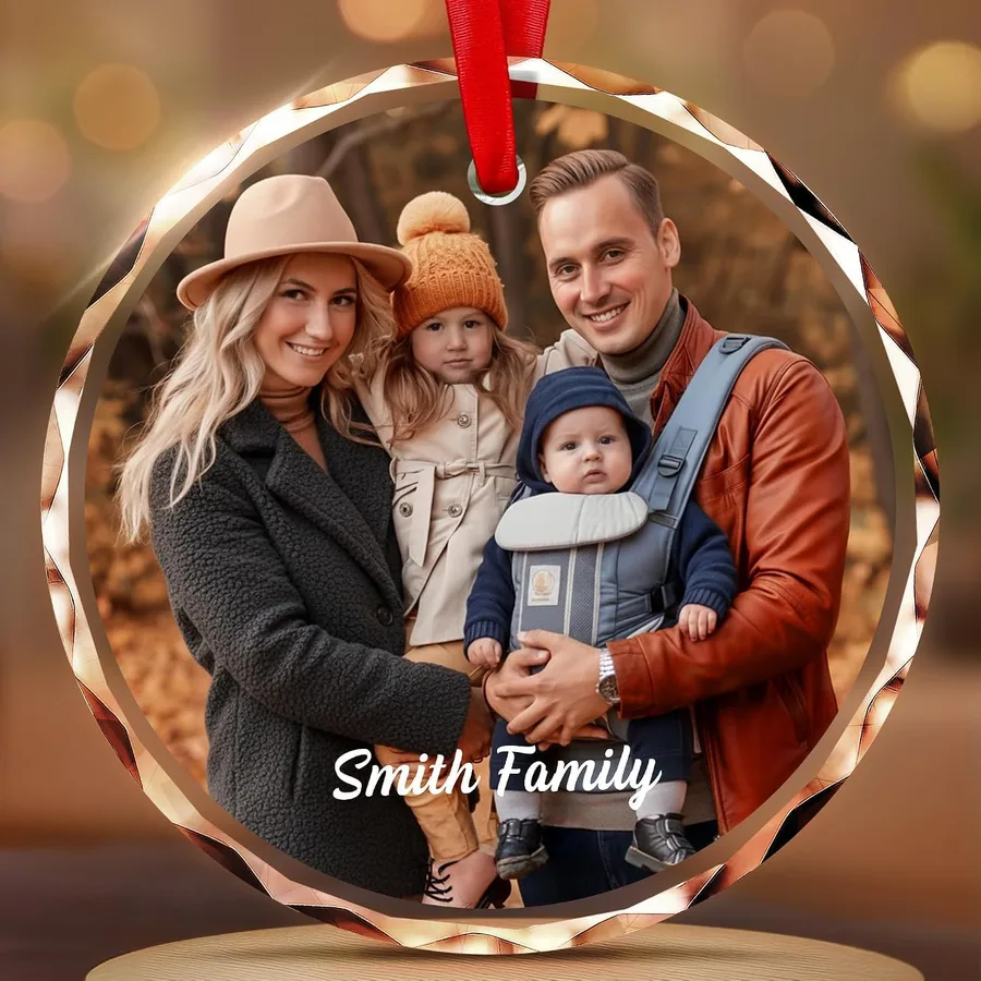 Custom Photo Crystal Glass Ornament