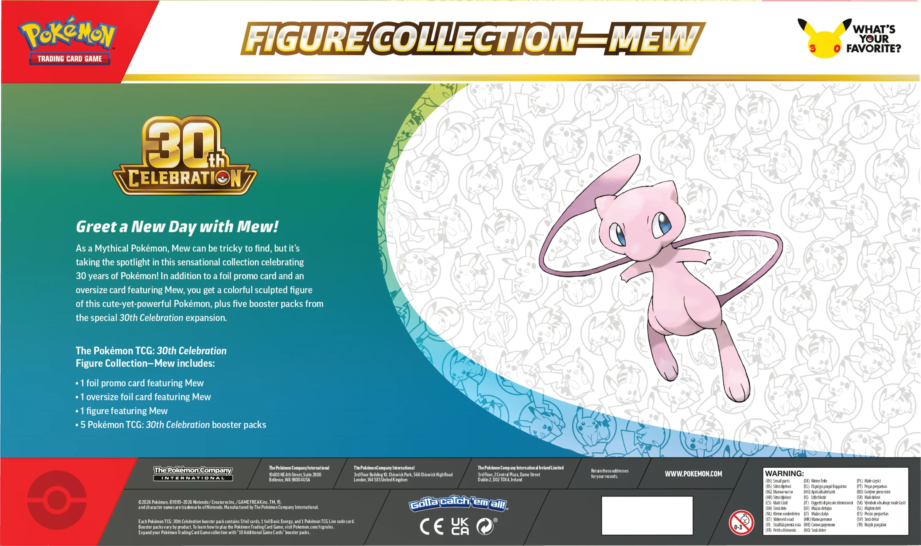15. Pokémon 30th Celebration Figure Collection (Mew or Mewtwo)