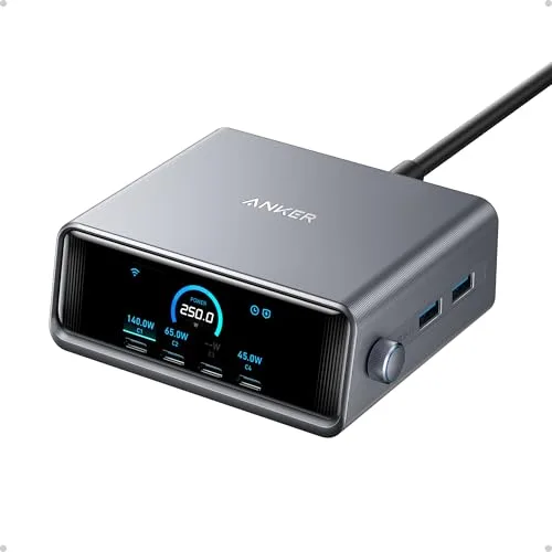 15. Anker Prime Charger (250W, 6 Ports, GaN)