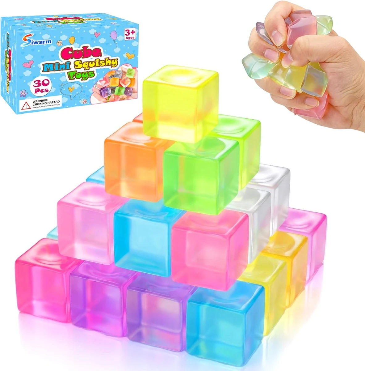 10. Siwarm Mini Cube Squishies 30-Pack
