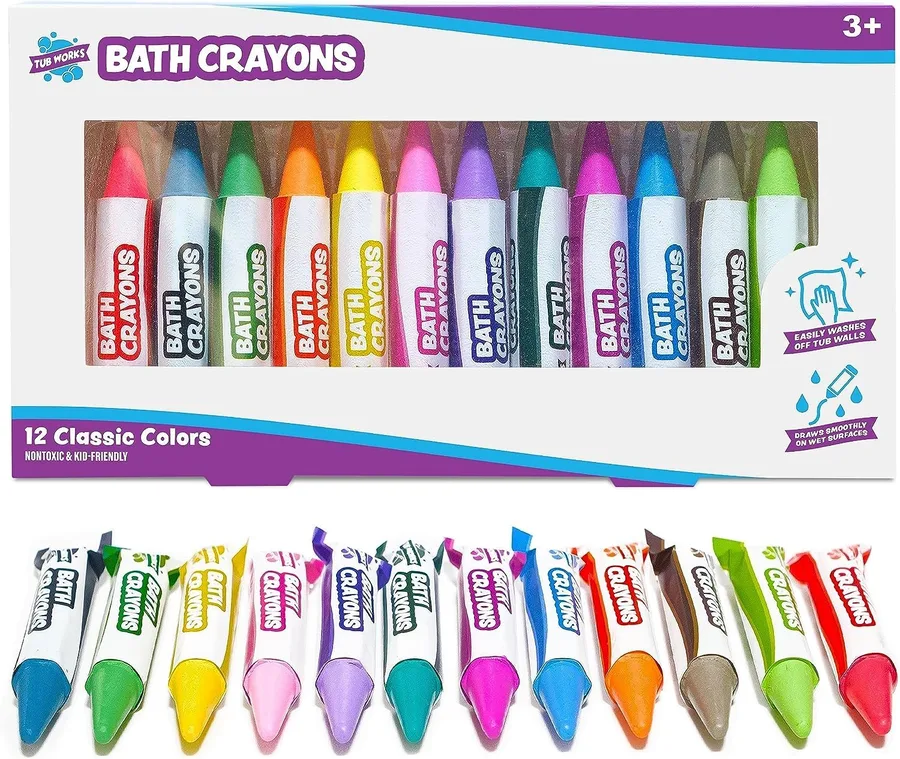 4. Tub Works Smooth Bath Crayons (12-Pack)
