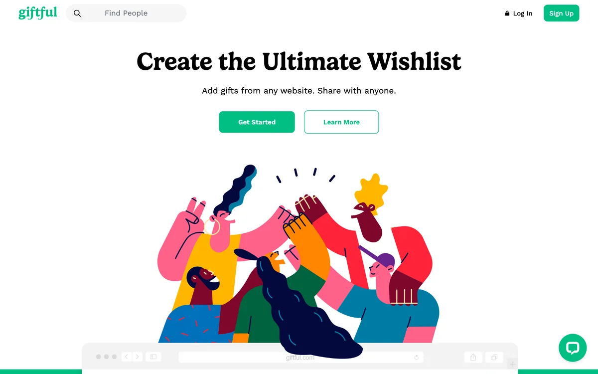 Giftful homepage in September 2026: Create the Ultimate Wishlist, add gifts from any website
