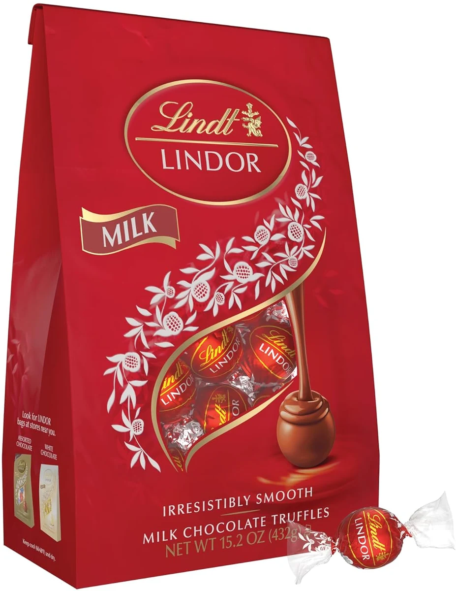 8. Lindt LINDOR Milk Chocolate Truffles (15.2 oz)