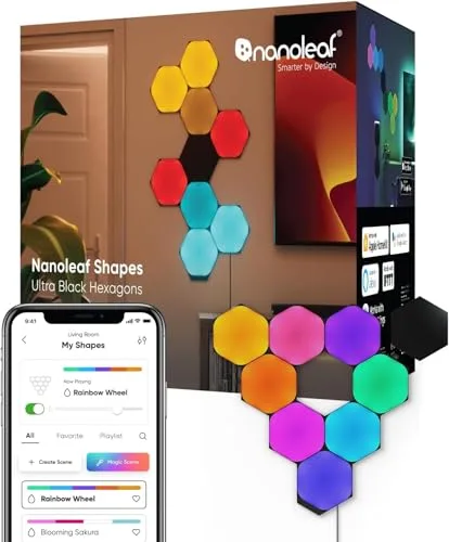 19. Nanoleaf Shapes Hexagon Smarter Kit (Modular Light Panels)
