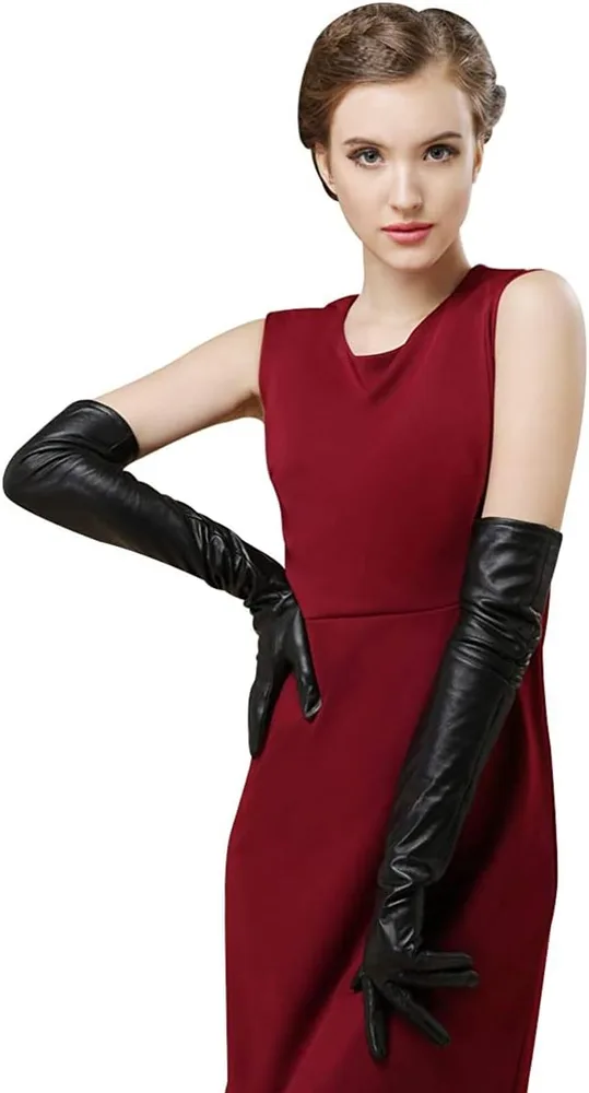Bellady Long Faux Leather Gloves