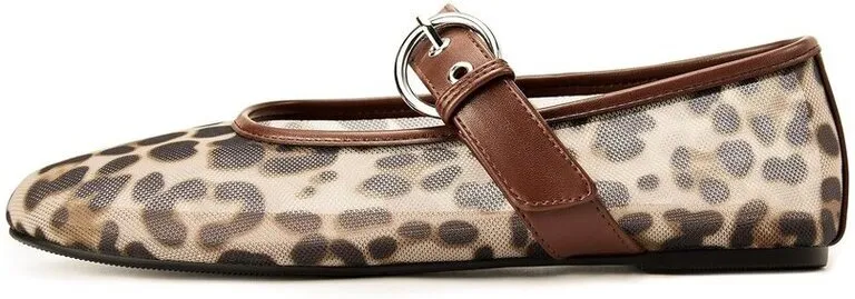 23. Gothictor Leopard Mary Jane Flats