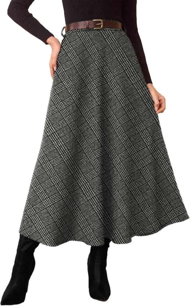 Pink Queen Plaid Midi Skirt