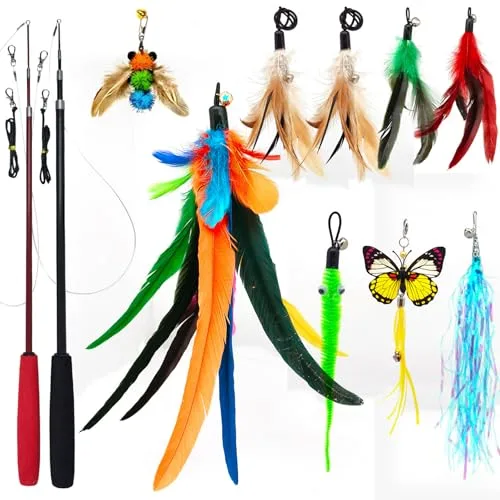 Cat Wand & Feather Refill Bundle