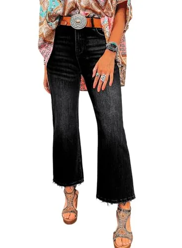 15. Faded Black Flare Jeans