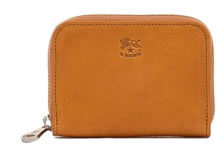 18. Il Bisonte Small Zip Leather Wallet