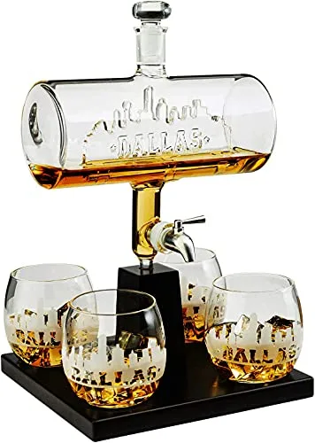 Las Vegas Skyline Whiskey Decanter Set