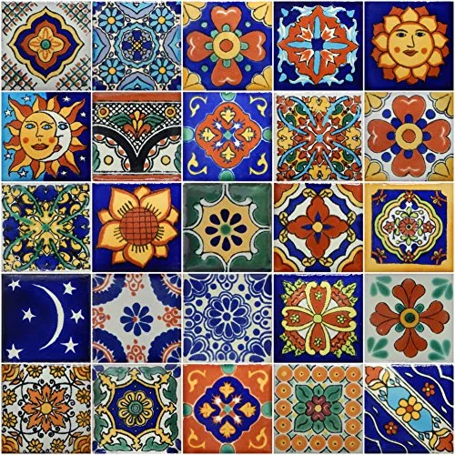 2. Talavera Decorative Tile Coasters — Set of 4 (Hand-Painted)