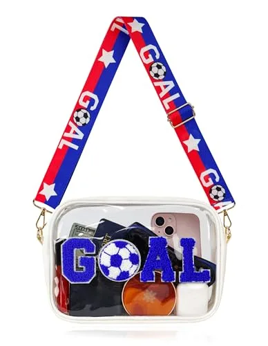 17. Approved Chenille Crossbody Shoulder Blue White Red