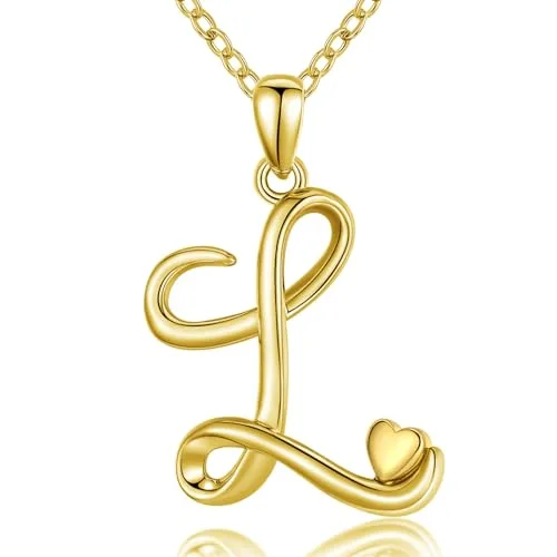 Gold Initial Pendant Necklace