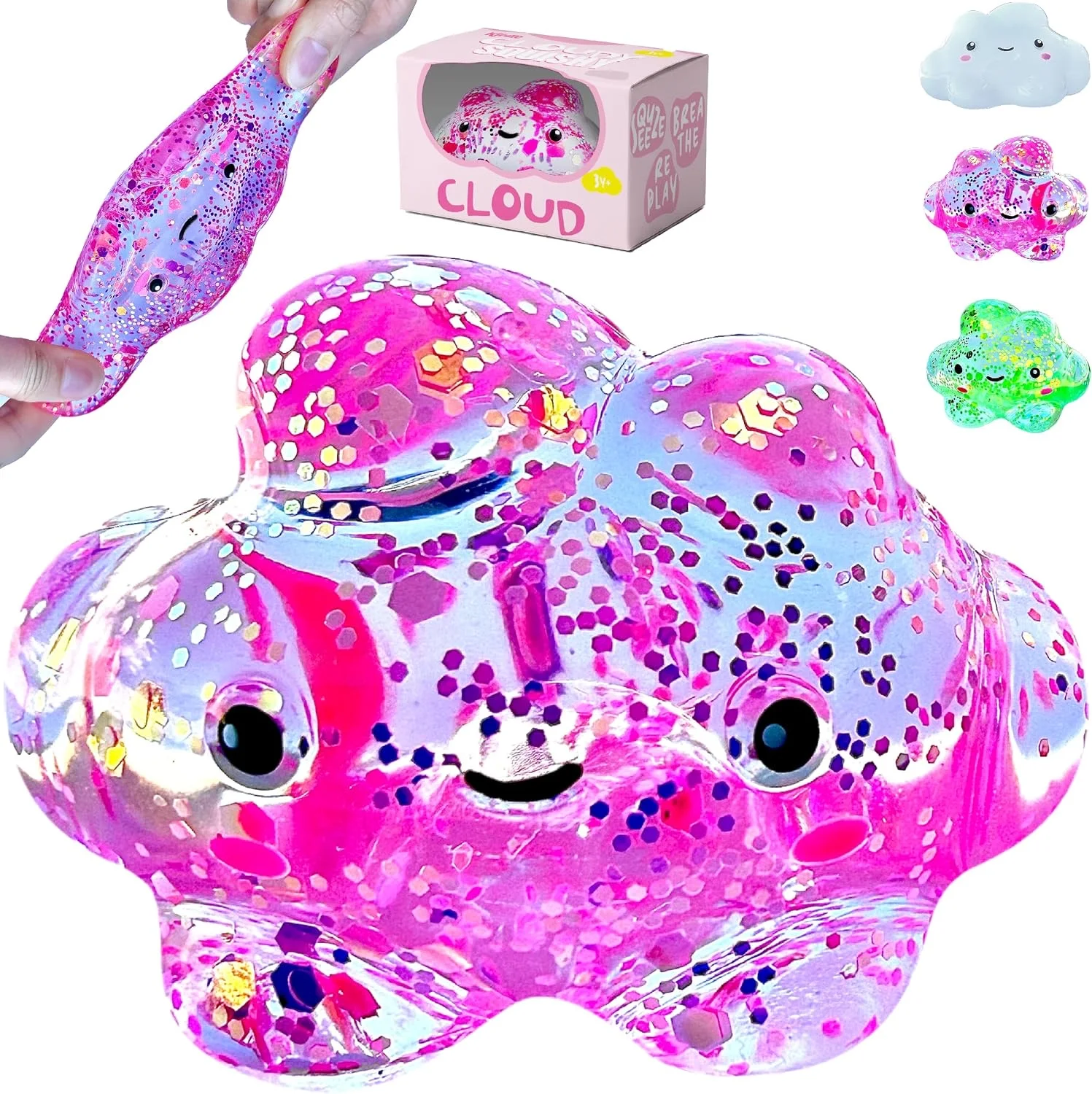 Glow-in-the-Dark Cloud Squishy Stress Ball