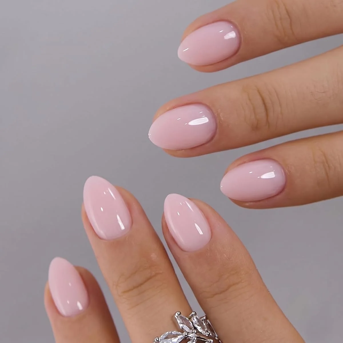 CurvLife Extra Short Almond Press-Ons — Blush Veil