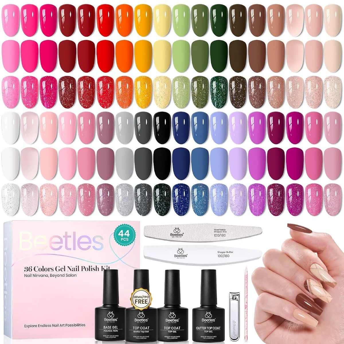 Beetles Gel Nail Polish Set — Colorful Muse (44 pcs)