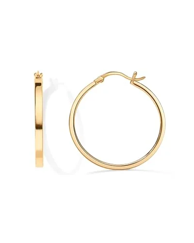 PAVOI 14K Gold Plated Hoop Earrings