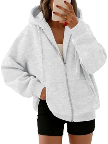 Trendy Queen Oversized Zip-Up Hoodie