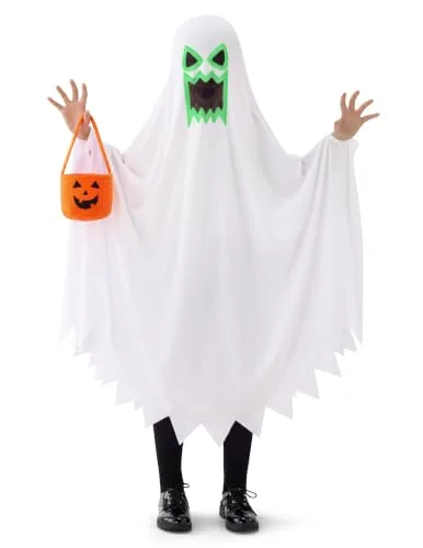 Kids Ghost Costume with Pumpkin Basket