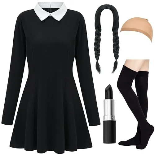 Wednesday Addams Black Dress Costume