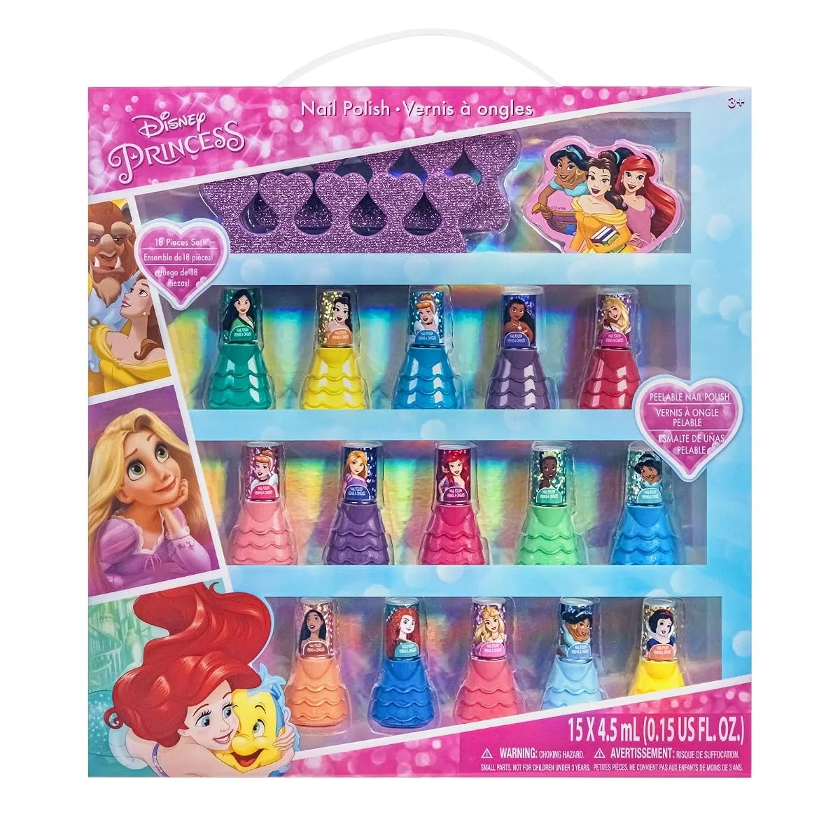Disney Princess Peel-Off Nail Polish Set (15 pcs)