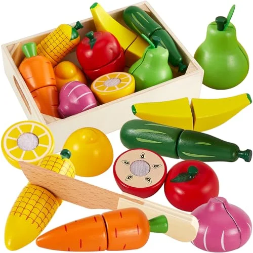 Wooden Cutting Play Food Set