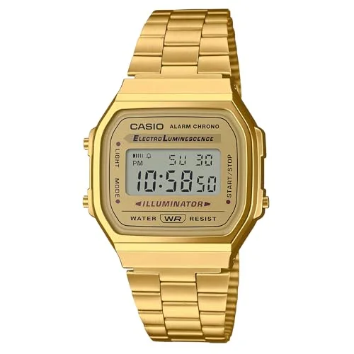 Casio Vintage Gold-Tone Digital Watch A168