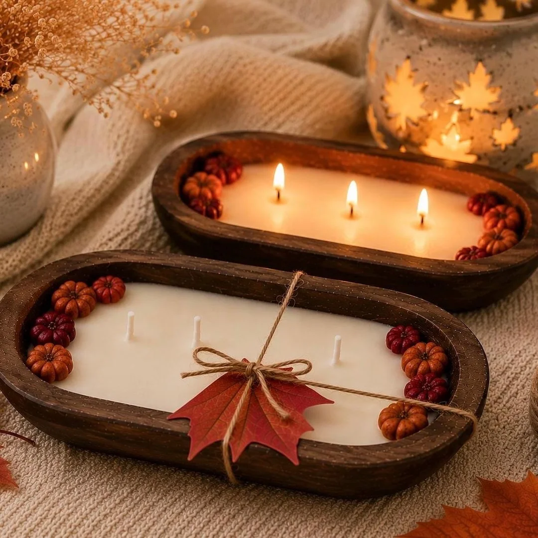 Dried Pumpkins Dough Bowl Candle 16oz (Etsy)