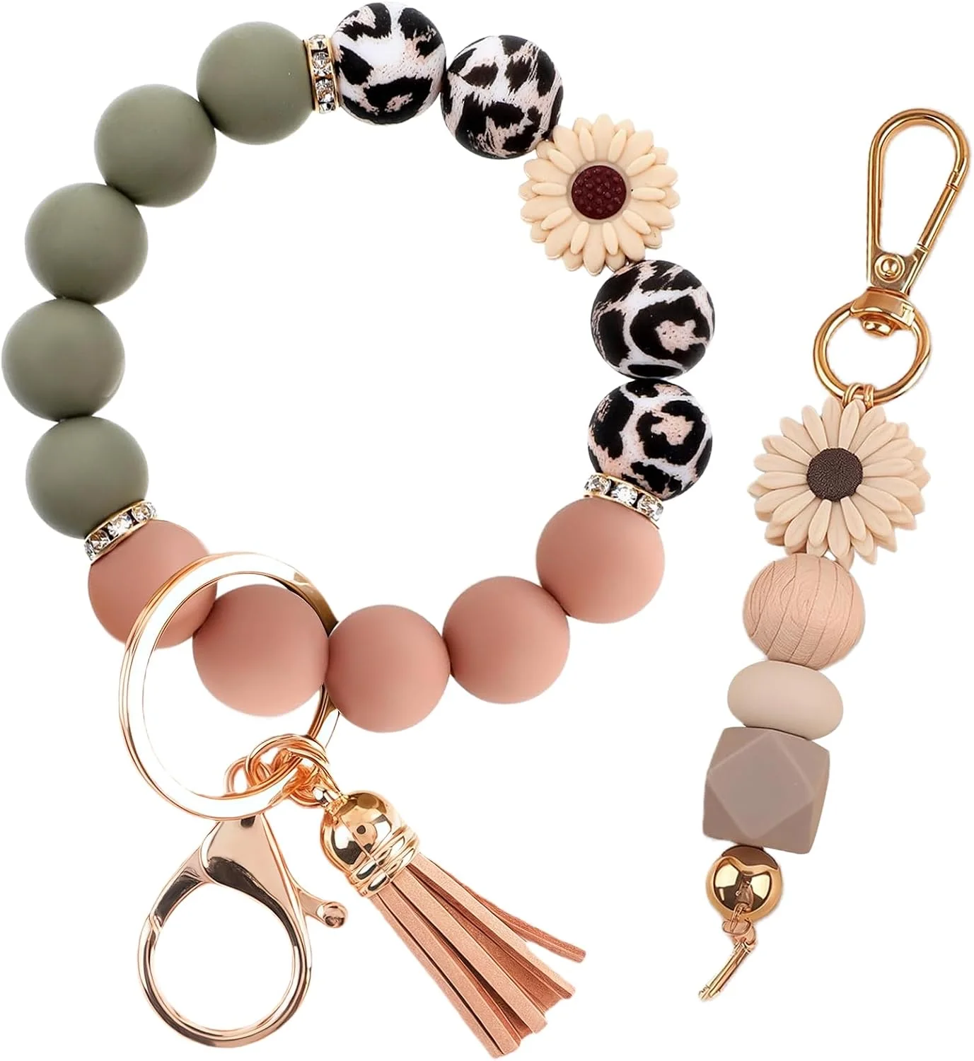 Beaded Wristlet Key Ring Set (2 pcs)